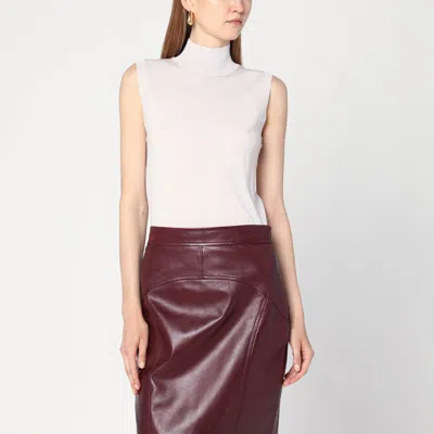 's Max Mara White Turtleneck Vest In Wool