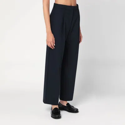 S Max Mara Midnight Wool Nichols Palazzo Pant