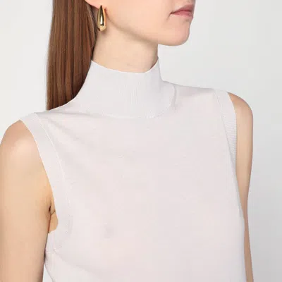 's Max Mara White Turtleneck Vest In Wool