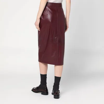 Max Mara Bordeaux Pencil Skirt In Nappa Leather