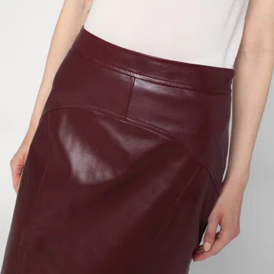 Max Mara Bordeaux Pencil Skirt In Nappa Leather