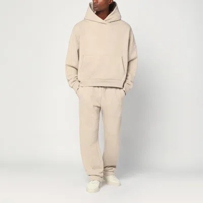 Entire Studios Cotton Hooded Sweatshirt Kangaroo Pocket Ribbed Cuffs In Neutral