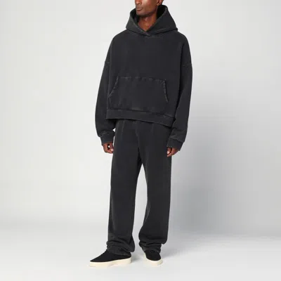 Entire Studios Cotton Sweatshirt Drop Shoulders Hooded Kangaroo Pocket In Black
