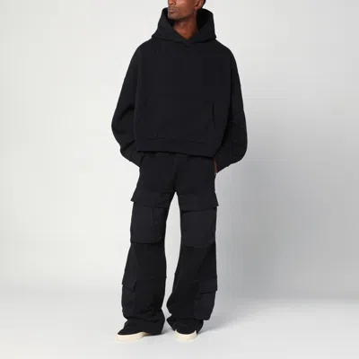 Entire Studios Cotton Hoodie With Hood And Kangaroo Pocket In Black