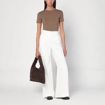 Max Mara Hazelnut-coloured T-shirt In Viscose Crêpe