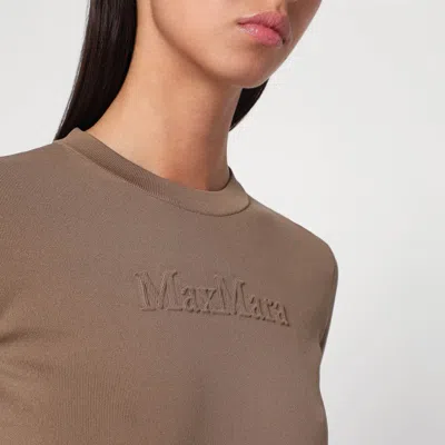 Max Mara Hazelnut-coloured T-shirt In Viscose Crêpe
