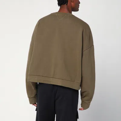 Entire Studios Crew Neck Cotton Sweatshirt In Green