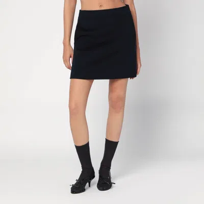 's Max Mara Mini Skirt In Midnight Blue Wool
