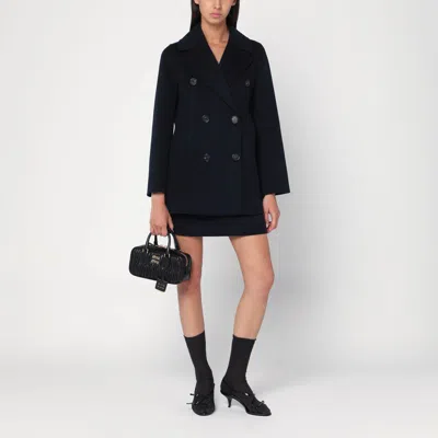 's Max Mara Mini Skirt In Midnight Blue Wool