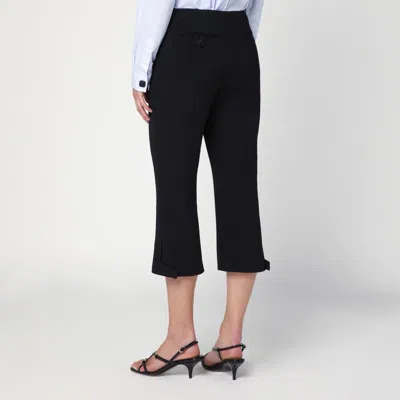Victoria Beckham Cropped Black Trousers In Wool Blend