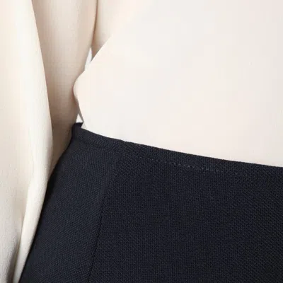 Victoria Beckham Navy Blue Skirt In Wool Blend