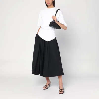 Mark Kenly Domino Tan Mkdt Studio Novo Pleated Skirt In Black