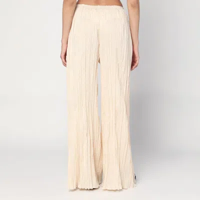 Mark Kenly Domino Tan Mkdt Studio Pinola-atelier Pleated Fabric Ivory Trousers In Neutral