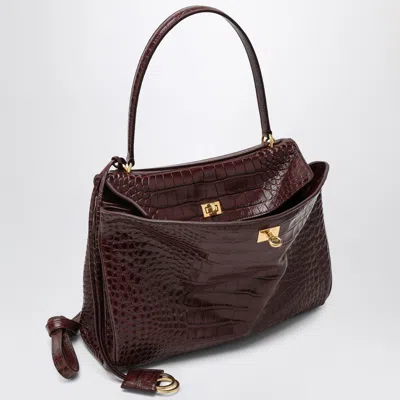 Balenciaga Cocco-print Burgundy Calfskin Medium Rodeo Bag Women