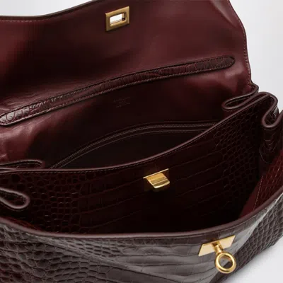 Balenciaga Cocco-print Burgundy Calfskin Medium Rodeo Bag Women