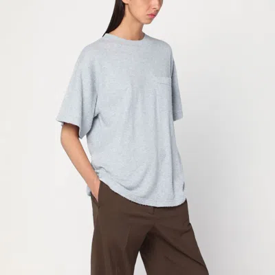 The Row Light Grey Kaddy T-shirt In Brushed Cotton In Gray