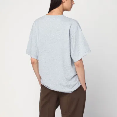 The Row Light Grey Kaddy T-shirt In Brushed Cotton In Gray