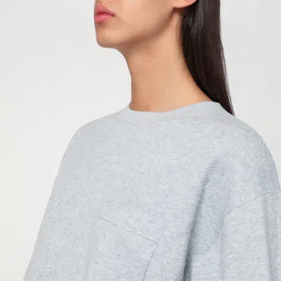 The Row Light Grey Kaddy T-shirt In Brushed Cotton In Gray