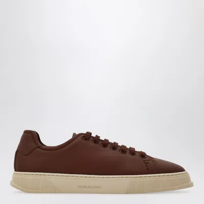 Ferragamo Brown Leather Sneakers