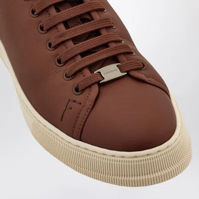 Ferragamo Brown Leather Sneakers