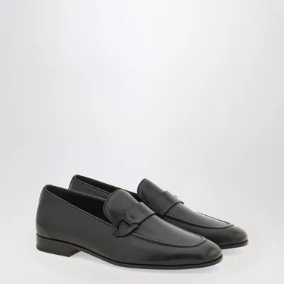 Ferragamo Black Loafer With Gancini Logo