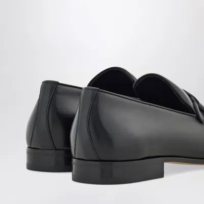 Ferragamo Black Loafer With Gancini Logo