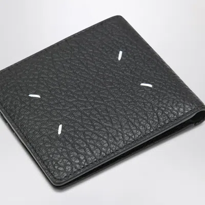 Maison Margiela Black Four Stitches Bi-fold Wallet In Black