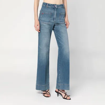 Victoria Beckham Alina High-rise Wide-leg Jeans In Blue