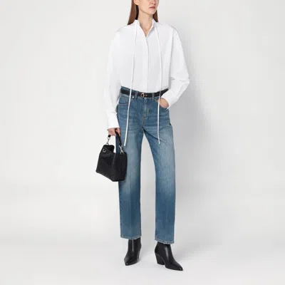 Victoria Beckham Julia Jeans Trousers Belt Loops In Blue