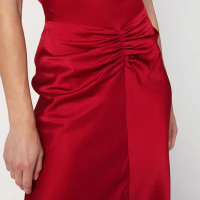 Victoria Beckham Fuchsia Pink Midi Dress With Gathered Waist