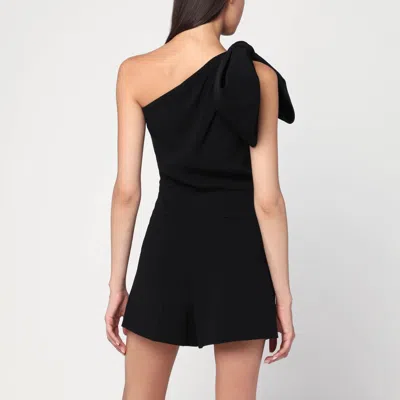 Max Mara One-shoulder Short Jumpsuit In Black Cady