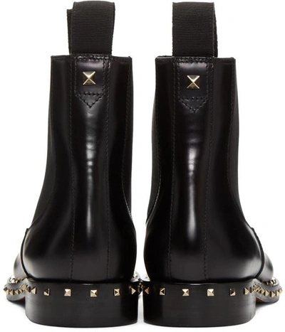 Shop Valentino Black Soul Stud Chelsea Boots