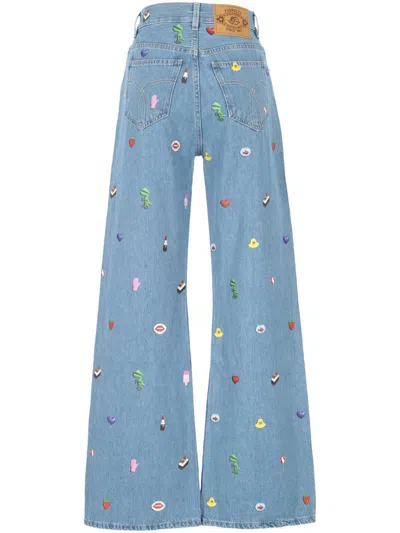 Fiorucci Blue Denim Jeans In Blue