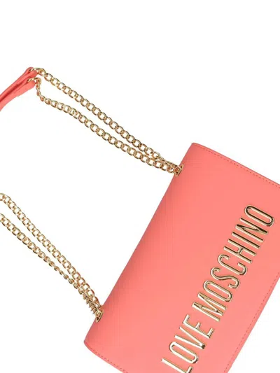 Love Moschino Coral Red Foldover Shoulder Bag