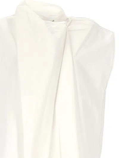 Carven White Sleeveless V Neck Top In White