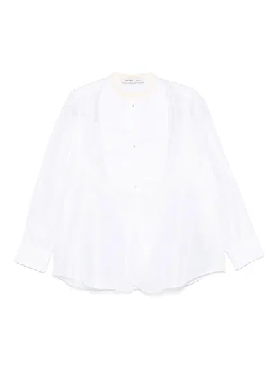 Carven White Satin Shirt In White