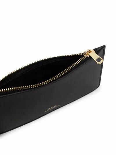 Apc A.p.c. Women Black Leather Willow Card Holder