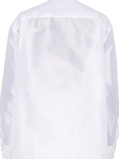 Carven White Satin Shirt In White