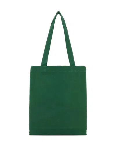 Apc A.p.c. Lou Green Canvas Tote Bag In Green