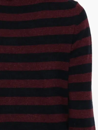 Ganni Graphic Wool Mix Poodle Stripe Sweaters And Cardigans Multicolor