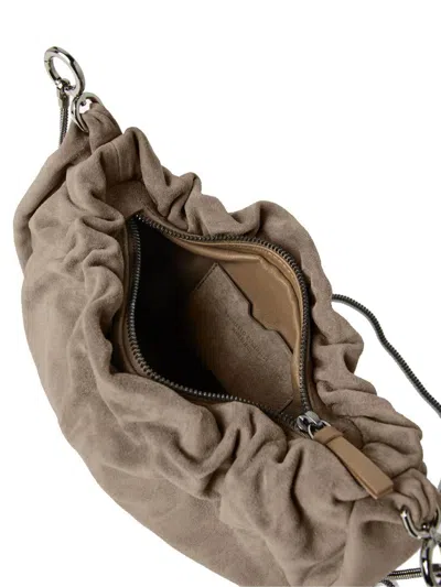 Brunello Cucinelli Women Suede Hobo Brioche Handbag