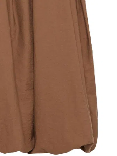 Brunello Cucinelli Brown Blended Cotton Skirt In Brown
