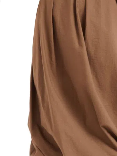 Brunello Cucinelli Brown Blended Cotton Skirt In Brown