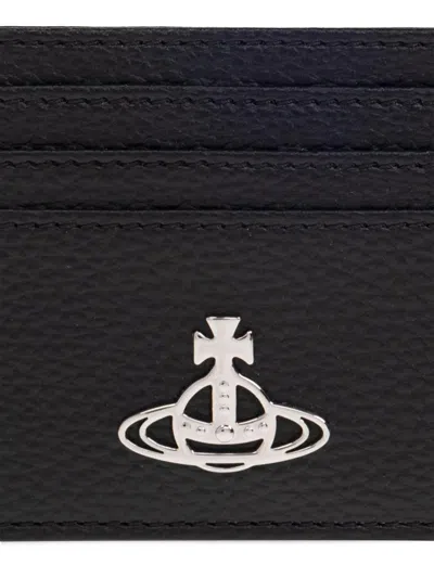 Vivienne Westwood Orb Logo-plaque Card Holder In Black