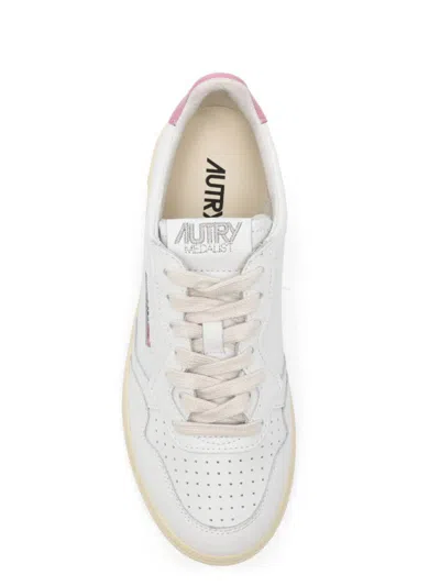 Autry Medalist Low Sneakers In White And Polignac Leather Shoes In White