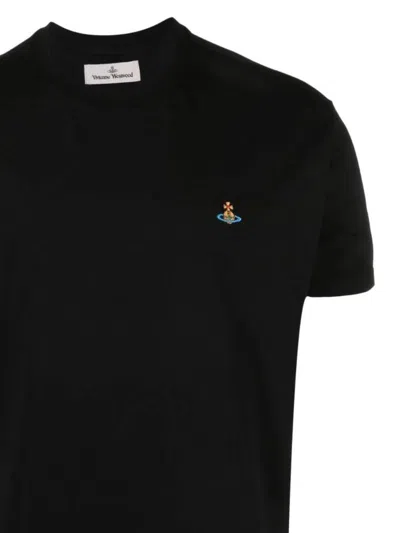 Vivienne Westwood T-shirt With Orb Embroidery Unisex In Black