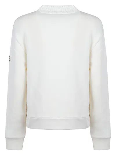 Moncler Mainline Crewneck Logo Sweatshirt In White
