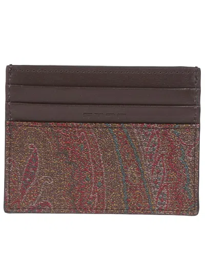 Etro Logo-embroidered Cotton-blend Cardholder