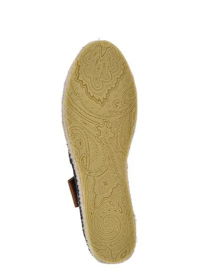 Etro Paisley Denim Jacquard Platform Espadrilles