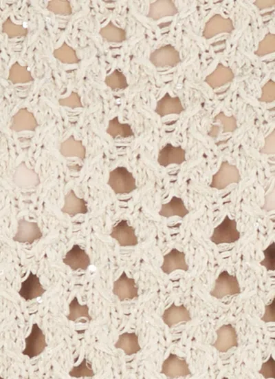 Antonelli Beige Crewneck Cotton Sweater In Neutral